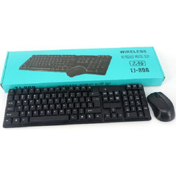 TJ-808 Black Ασύρματο Σετ Πληκτρολόγιο & Ποντίκι