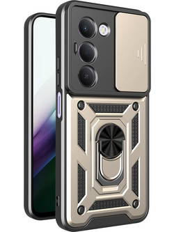 Techsuit Σκληρή Θήκη Armor με Ring και Προστασία Κάμερας για Xiaomi Redmi 15 4G/Redmi 15 5G - Χρώμα: Χρυσό