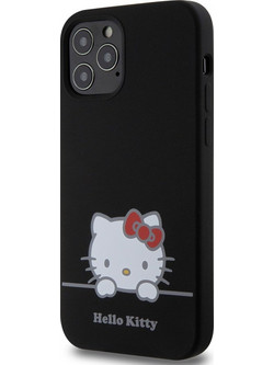 Θήκη Πλάτης Hello Kitty Liquid Silicone Daydreaming Logo για iPhone 13 Pro - Χρώμα: Μαύρο HKHCP13LSKCDKK