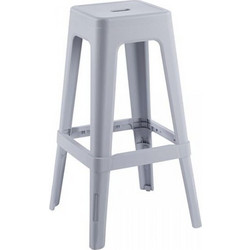 Relix Pp Σκαμπό Bar Στοιβαζόμενο, Pp Απόχρωση Γκρι 42x42x76cm