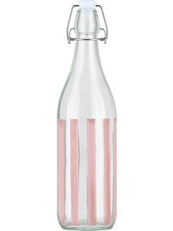 Estia Μπουκάλι Νερού Γυάλινο Ligne 1000ml Ροζ 01-39615