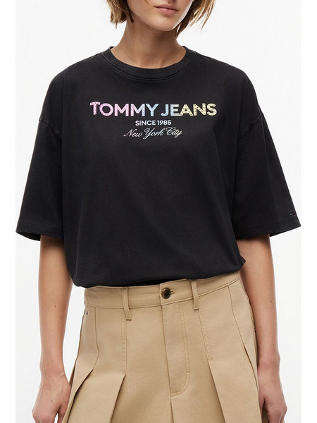 TOMMY JEANS TJW OVS TJ BLING GMD TEE DW0DW22803-BDS Black