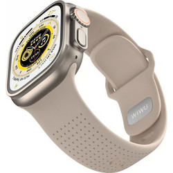 WiWu Comf Secur Λουράκι Σιλικόνης Beige (Apple Watch 44 / 45 / 46 / 49mm)