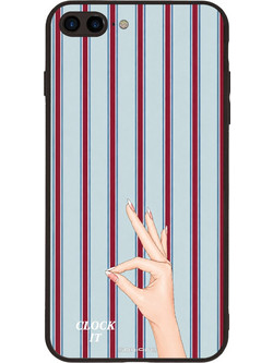 Sonique Stripe Stories Series Θήκη με Σχέδιο «Clock It» (iPhone 8 Plus / 7 Plus)