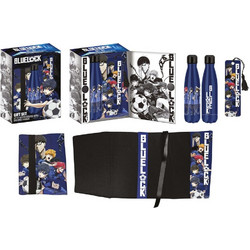 Bluelock Steel Bottle, Sticker, Book Cover Gift Set Blue