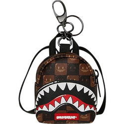 SPRAYGROUND SHARKS IN PARIS WTF BUBBLE BRN CH BACKPACK KEYCHAIN