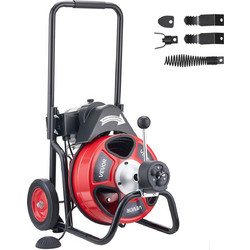 VEVOR Μηχανή Απόφραξης Αποχέτευσης 22m x 13mm με Αυτόματη Τροφοδοσία, 4 Κοπτικά και Ποδοδιακόπτη ZDJJKLSGDSTJZ6H35002V2