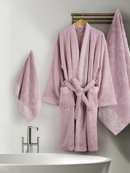Μπουρνούζι με κουκούλα Inverno Pink Nima