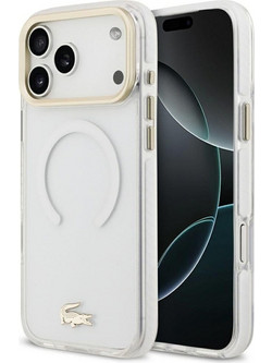 Lacoste IML Shockproof Gold Logo MagSafe Θήκη Transparent (iPhone 18 Pro Max / 17 Pro Max)