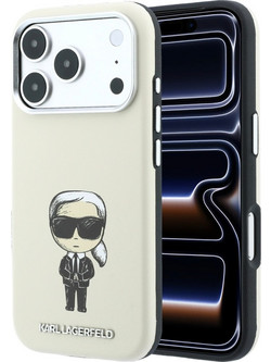 Karl Lagerfeld Smooth Ikonik Sketch MagSafe Case Beige (iPhone 18 Pro / 17 Pro)