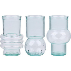 Βάζα γυάλινα set 3σχέδια 11x17cm - Plastona