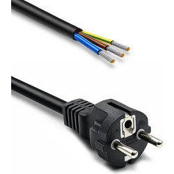 Qoltec Schuko Cee 7/7 E F Power Cable Copper Cu Stripped Soldered 3x1.50 Mm 1.8 M