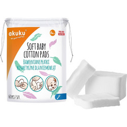 Akuku Soft 100% Βαμβάκι Βρεφικού Καθαρισμού 60τμχ A0003_5907644000036