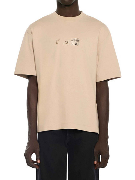 Off-White T-shirt Spices Arrow skate fit μπεζ βαμβακερό