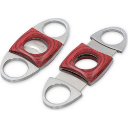 Κόφτης Πούρων Gentelo Cigar Cutter Metal με Ξύλινη Επένδυση 2-Blade - 9cm (8017)