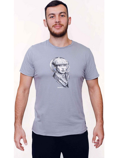 Bigbong Ανδρικό SHELBY T-Shirt Βαμβακερό Regular-Fit - Grey
