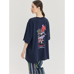 Hemithea Cheetah Oversized T-Shirt Miragia Blue