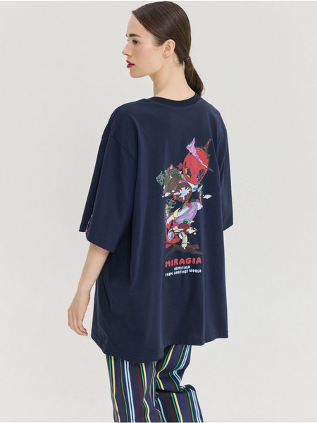 Hemithea Cheetah Oversized T-Shirt Miragia Blue
