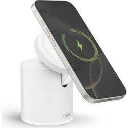 SBS Stand 2in1 Magsafe Ασύρματος Φορτιστής με Καλώδιο USB-C με Θύρα USB-C 15W