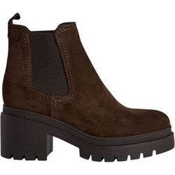 Tamaris Γυναικεία Μποτάκια Chelsea Suede Σοκολατί με Χοντρό Χαμηλό Τακούνι 1-25459-41-347