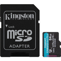 Kingston Canvas Go Plus microSDXC 64GB Class 10 U3 V30 UHS-I A2 + Adapter