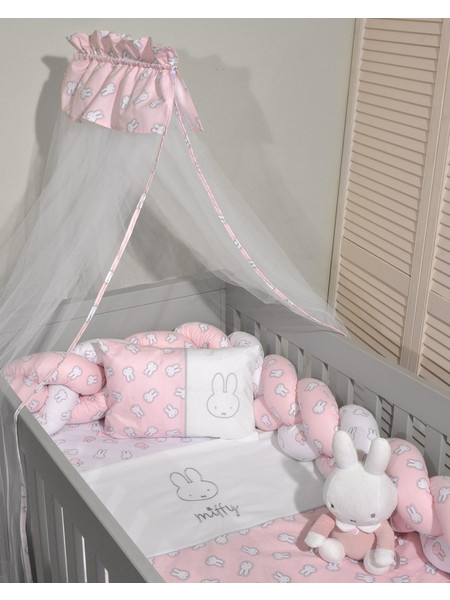 Miffy Σετ Σεντόνια Κούνιας 110x160cm Ροζ 3τμχ