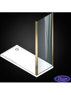 Devon Noxx Side Panel SPN Gold Brushed PVD Nano 80x200 - Σταθερό Πλαϊνό Καμπίνας