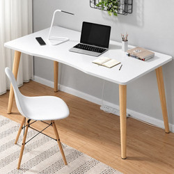 Γραφείο Υπολογιστή MDF με Ξύλινα Πόδια 100x60x73 cm Λευκό