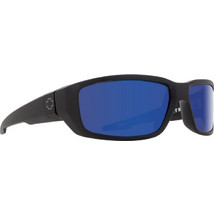 SPY Dirty Mo 670937374280 Ανδρικά Γυαλιά Ηλίου Ορθογώνια Κοκάλινα Μαύρα με Μπλε Φακό
