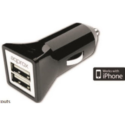APPROX ΦΟΡΤΙΣΤΗΣ ΑΥΤΟΚΙΝΗΤΟΥ 2USB 5V 3.1A ΜΑΥΡΟ
