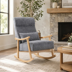 Spitishop Κουνιστή Πολυθρόνα Ανθρακί Ontario 66x95.5x98.5