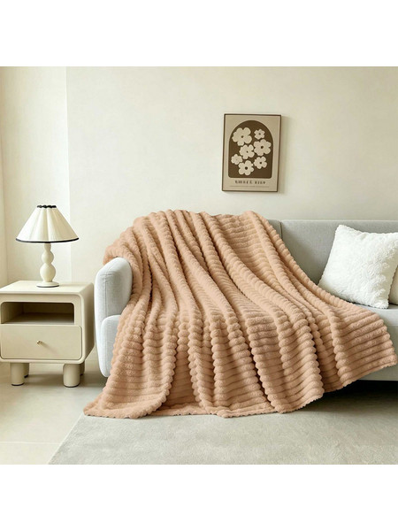 Κουβέρτα Καναπέ Γούνινη Persa Beige Melinen 100X150cm Πολυέστερ