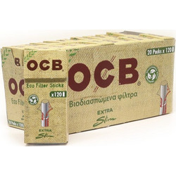 Φιλτράκια OCB ECO FILTER STICK 5.7mm Extra Slim 120 ΒΙΟΔΙΑΣΠΩΜΕΝΑ ΦΙΛΤΡΑ (Κουτί των 20τεμ)