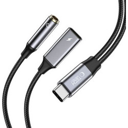 Αντάπτορας Tech-Protect Ultraboost Cable Adapter PD 60W / 6A Usb-C σε Usb-C + AUX 3.5mm μαύρο