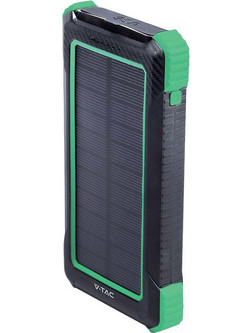 V-Tac Ηλιακό Power Bank 10000mAh 10W Black