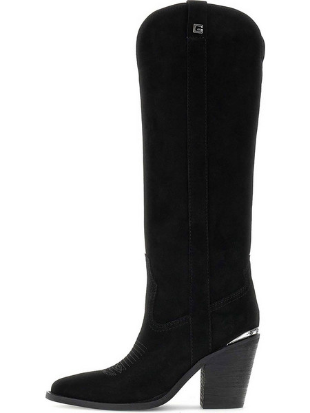 Guess γυναικείες suede μπότες Sashan - FLTSN2SUE11 Μαύρο