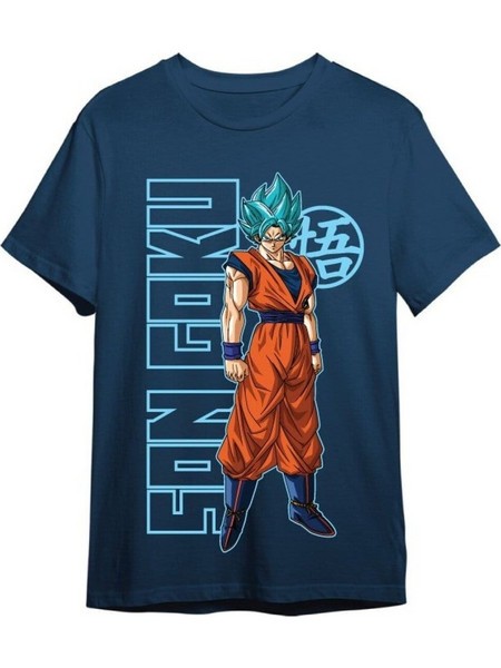 Dragon Ball Super T-Shirt Goku Super Saiyan Blue Denim Size S