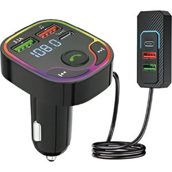 FM Transmitter Αυτοκινήτου Bluetooth MP3 με RGB Φωτισμό X38