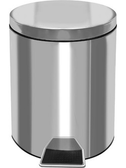 Κάδος Απορριμάτων Inox με Πεντάλ 5L 5lt (28x20,5cm) Homie 101991
