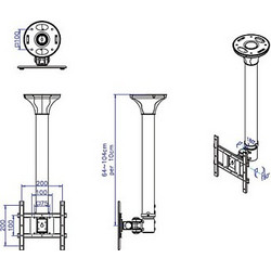 VALUE Βάση οροφής για LCD/TV, 3 αρθρώσεις, έως 20 kg