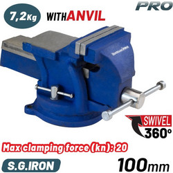 BORMANN PRO BBV3005 ΜΕΓΓΕΝΗ ΆΘΡΑΥΣΤΗ ΠΕΡΙΣΤΡΕΦΟΜΕΝΗ ΜΕ ΑΜΟΝΙ, 100MM, 7.2KG, S.G IRON 049272