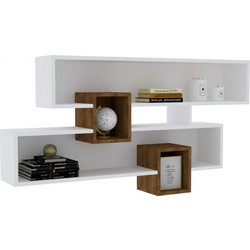 ASIR Επιτοίχιο Ράφι Καρυδί-Λευκό 120x22x75 cm 835PUQ1607