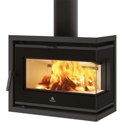 Edilkamin Firebox 60 Evo2 L/R White Ecokeram Ενεργειακό Τζάκι Κασέτα Αερόθερμο Ξύλου Αριστερή Γωνία 12kW Με Βεντιλατέρ