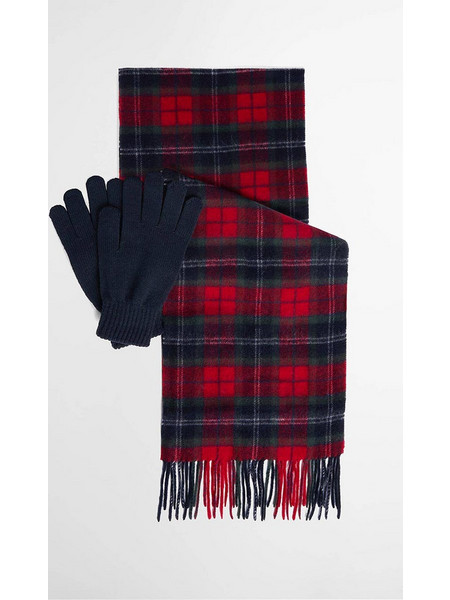 BARBOUR BARBOUR TARTAN SCARF & GLOVE GIFT SET MGS0018-BRRE11.9 Red