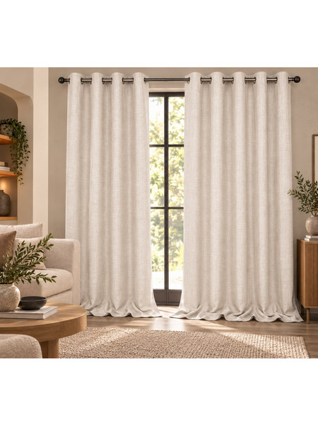 Kipper Κουρτίνα με Τρουκς 140x260 Cationic Ecru