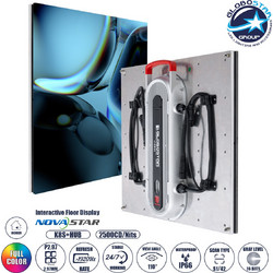 GLOBOSTAR(R) FLOORWALL 41010 Διαδραστική Οθόνη Πατώματος Video Wall P2.97 Καμπίνα 50x50cm LED 200W 3840Hz 28224 Dots 4500cd/m Nits AC 220-240V Εξωτερικού Χώρου IP65 Full Color S1/42 14Bits - Κάρτα Col