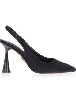 Γόβες TSOUKALAS μαύρες σουέτ slingback