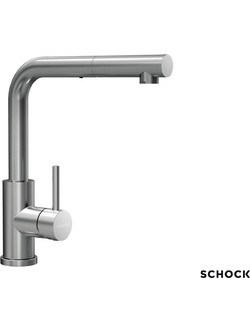 Schock Kantus 110-534120-110 Μπαταρία Κουζίνας Πάγκου Διπλής Παροχής Ανάμεικτη με Ντουζ Inox