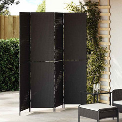 vidaXL Διαχωριστικό Δωματίου Μαύρο 195x180cm συνθετικό ρατάν 1 τεμ