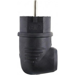 Original angled plug, SCHUKO & French/Belgian, black, rubber (TPE) black, IP44, Typ 1508